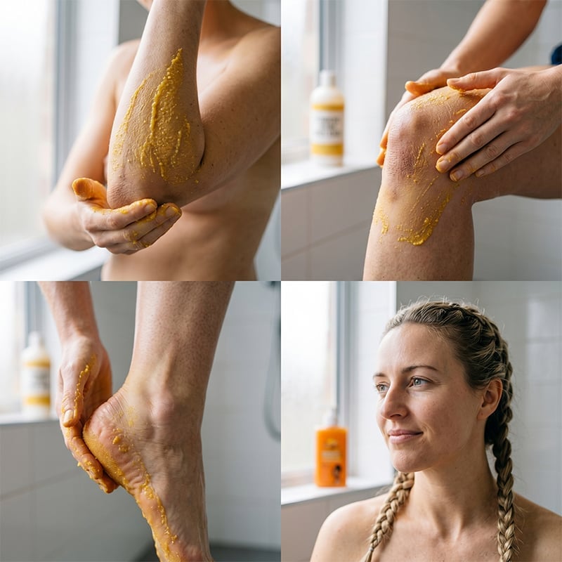 Turmeric & Vitamin C Exfoliating Body Wash – Gentle Scrub Cleanser for Smooth, Radiant-Looking Skin