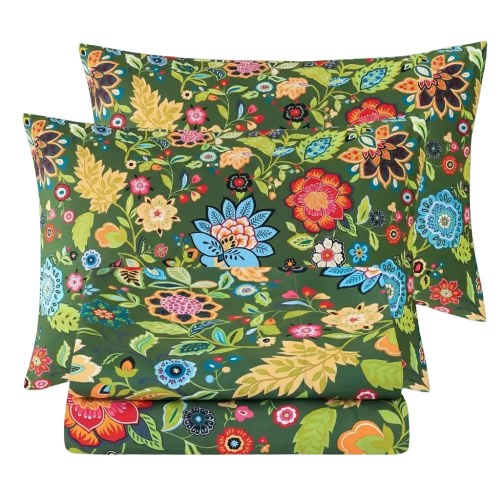 Pack Of 4 Floral Bed Sheet Set With Deep Pocket Fit And Soft Pillowcases