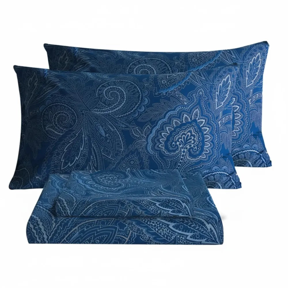 Pack Of 4 Floral Bed Sheet Set With Deep Pocket Fit And Soft Pillowcases