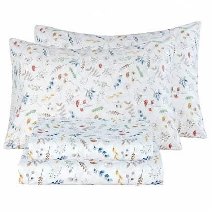 Pack Of 4 Floral Bed Sheet Set With Deep Pocket Fit And Soft Pillowcases
