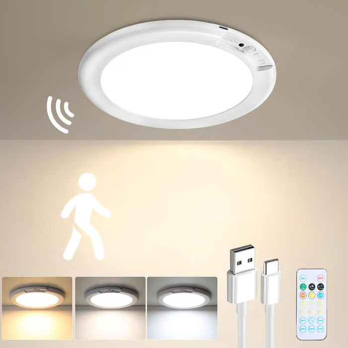 🎁LAST DAY 49％ OFF🔌Rechargeable Magnetic Wireless Motion Sensor Ceiling Light with Remote💡